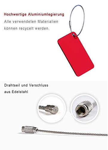 FunYoung Metall Kofferanhänger Gepäckanhänger Kofferschild mit Adressschild 8X Stück in Set