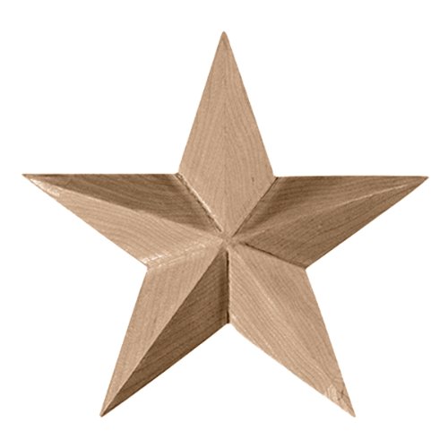 Ekena Millwork ROS05X05GLCH Galveston Star Rosette, 5"W x 5"H x 3/4"P, Cherry