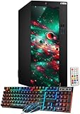 AXOII Custom RGB Desktop PC, Intel Core i5 Processor, 16GB RAM, 512GB SSD, Wi-Fi, Bluetooth, 4K Support, HDMI, DisplayPort, Windows 11 Pro (Renewed)