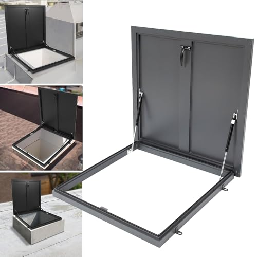 80 * 80Cm Aluminum Roof Access Hatch, Metal Boat Storage Security Door for Attic Basement Vault Cellar Crawl Space Door 65cm