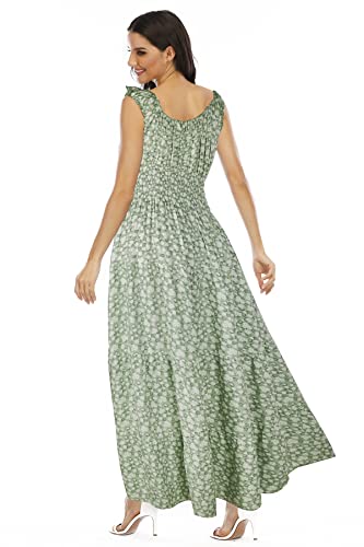 Image of OSTOO Women's 2026 Summer Boho Floral Print Tiered Casual Flowy Long Maxi Dress