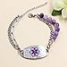 Oneress Lepidolite Asthma Bracelet, Crohn's Disease Fashionable Emergency Jewelry Stainless Steel Engraved Anxiety Relief Beaded Natural Stone YA5493 Lepidolite ASTHMA