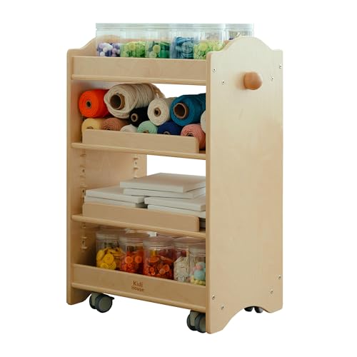kidi house Rollwagen auf Rädern, 4-stöckig, Holz, Mehrzweckwagen, Kunstwagen, Organizer für Kinder, multifunktional, beweglich, Birken-Trolley, Kinder-Bücherregal, Kunsthandwerk, Zubehör, Regal kidi house Rollwagen auf Rädern, 4-stöckig, Holz, Mehrzweckwagen, Kunstwagen, Organizer für Kinder, multifunktional, beweglich, Birken-Trolley, Kinder-Bücherregal, Kunsthandwerk, Zubehör, Regal