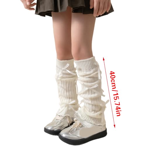 XZQYDS 1 Paar schöne Beinstulpen mit Schleife, für Mädchen im Alter von 3 bis 12 Jahren, weich und atmungsaktiv