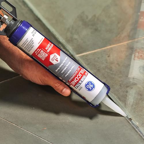 Image of GE Silicone Caulk for Tub & Tile Kitchen & Bath, Clear, 10 fl oz Cartridge, 1 Pack - 100% Waterproof Silicone Sealant, Excellent Flexibility, Shrink & Crack Proof