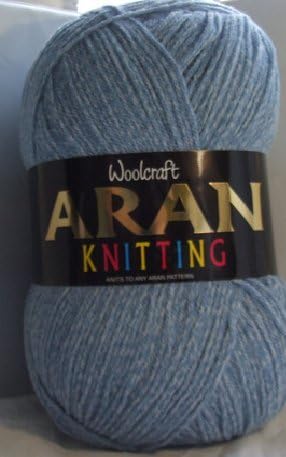 Aran 400g with Wool,Woolcraft Yarn, 30 Colour's (Denim 810)