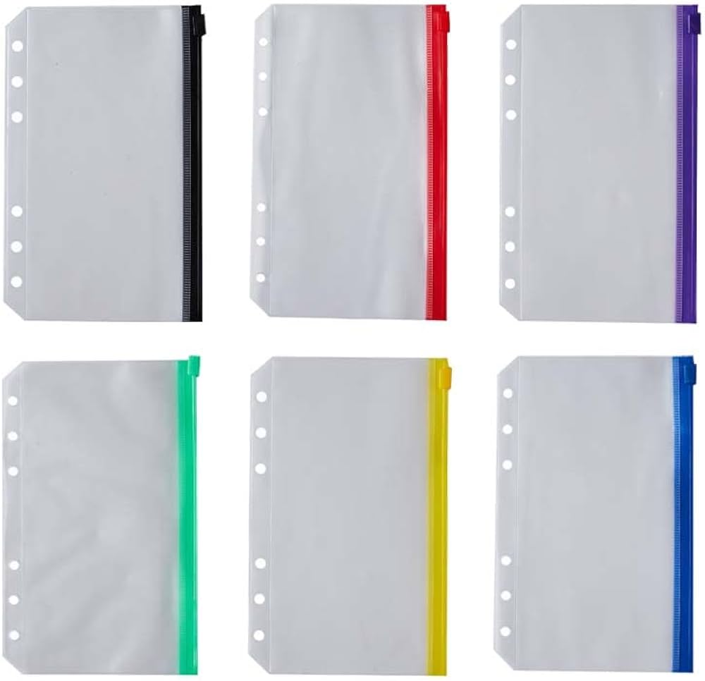 Amazon.co.jp: システム手帳リフィル 6穴 A6 ファスナーポケット