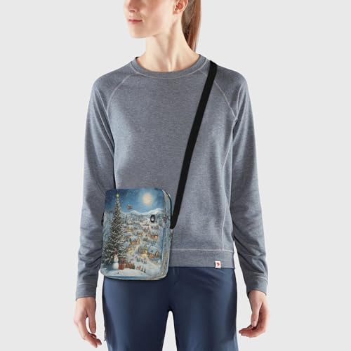 MCHIVER Small Messenger Bag Christmas Night Snowman Crossbody Bag for Men Women Cell Phone Shoulder Bag for Outdoor Travel Work2