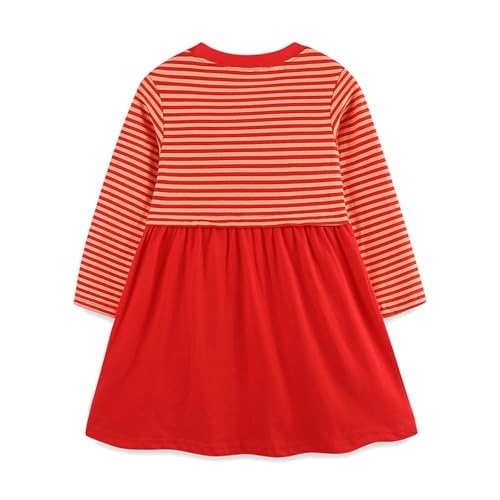 Toddler Girl Long Sleeve Dress Stripe Easter Cotton Casual Spring Autuman Tunic Playwear Basic Shirt Party Dresses2