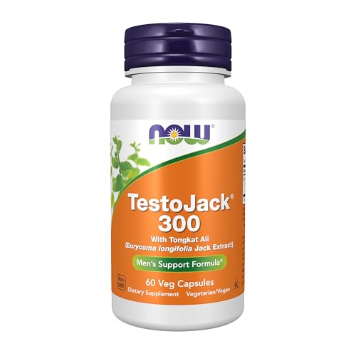 NOW Foods Supplements TestoJack 300 with 300 mg of Tonkat Ali (Eurycoma longifolia Jack Extract) 60 Veg Capsules