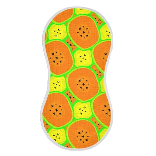 Sliced Papaya Banana Fruitage Baby Burp Cloths Cotton Washcloths Soft Absorbent Burping Rags for Baby Boy Girl Muslin Burp Cloths 1 Pack