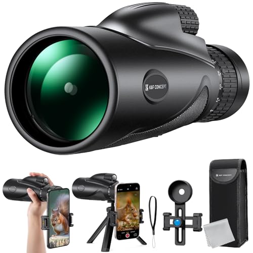 K&F Concept 8-32X50 HD Monocular Telescopio Zoom Continuo con Clip de teléfono móvil para observación de Aves, Caza, Senderismo, conciertos