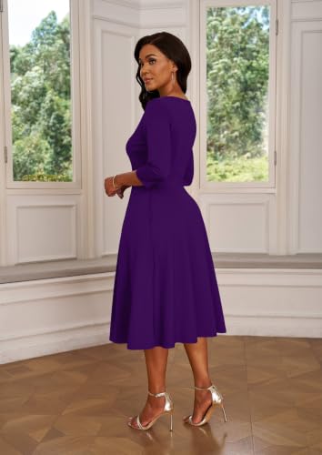 Image of Nmoder Midi Church Dress for Women A-Line Casual Work Dress
