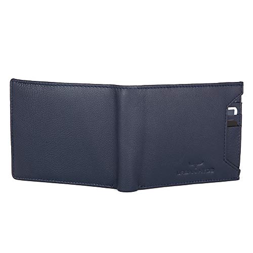 Image of URBAN HYDE Premium Genuine Leather Wallet and Belt Combo for Men | Leather Wallet & Adjustable Belt Gift Set | Stylish Men's Leather Combo Gift for Birthday, Anniversary & Office | Black & Blue