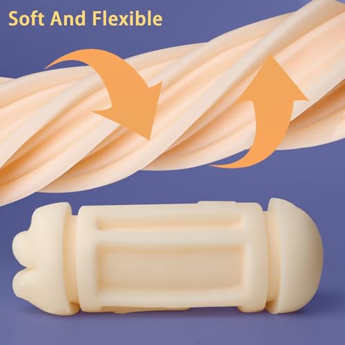 Image of 2-in-1 Dual-Ended Male Masturbator，Masturbation Cup, Male masterburbater，Penis Stroker, Pussy Sex, Oral Sex,Anal Sex 3 Mode Male Sex Toys (Orange)