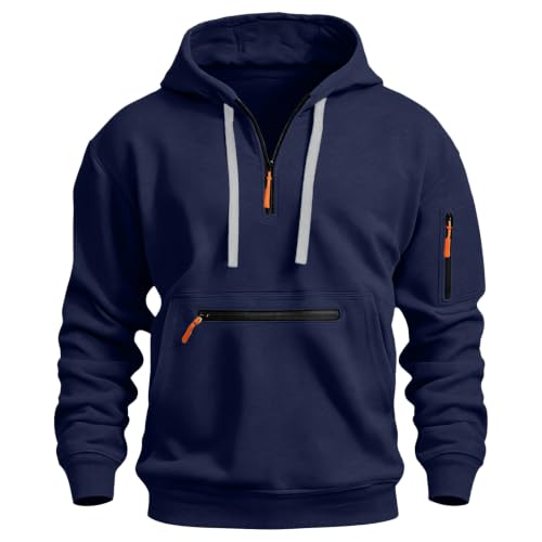 Half Zip Sweatshirt for Men Tactical Zip Hoodies Work Quarter Zip Pullover - image 7