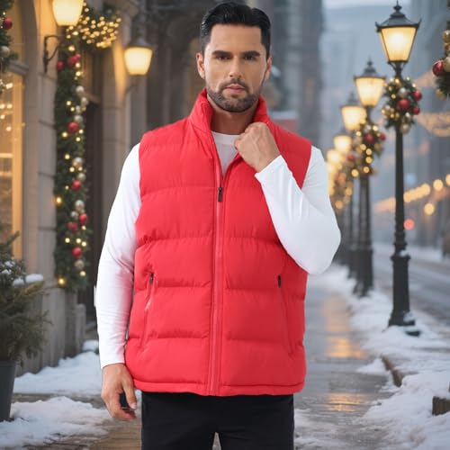 Men's Puffer Vest Winter Zipper Outerwear Vests Warm Water-Resistant Sleeveless Puffy Jackets2