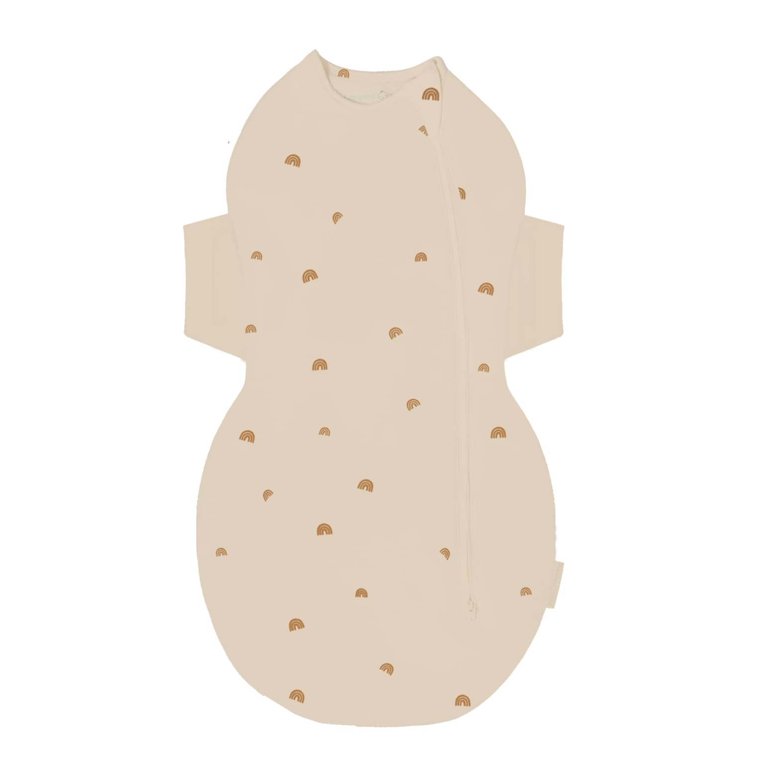 Happiest Baby SNOO Comforter Sleep Sack - 100% Organic Cotton Baby Swaddle Blanket - Doctor Designed Promotes Healthy Hip Development (Tan Rainbows, Medium)