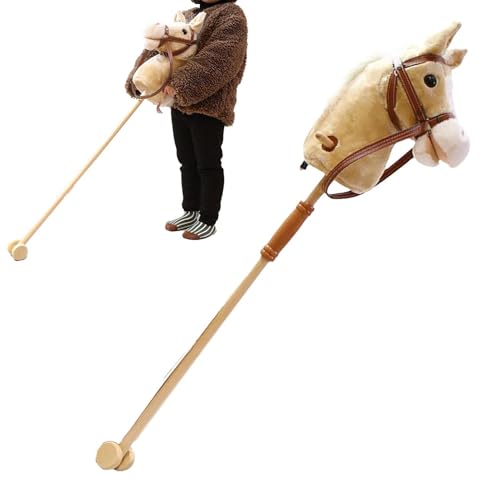 Caballo Bastón | Dibujos Animados De Madera De 100 Cm, Algodón PP, 750 G, Con Sonido De Canción De Cowboy - Peluche Relleno Preescolar | Para Niños Y Niñas, Patio De Casa, Guardería, Juego De