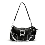 ZHITENG Y2K Bag, Bolso de Mano Y2k, Con llavero de Muñeca Bolsos para Mujer, Bolso Vintage Retro Impermeable, Espacioso Pequeño Bolso Bandolera Hobo para Trabajo Oficina Viajes Día a Día Fiestas (A)