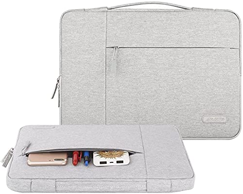Image of MOSISO Laptop Sleeve Compatible with MacBook Air 13 inch M2 M1 2023-2018 /Pro 13 inch 2023-2016, Polyester Multifunctional Briefcase Bag, Gray