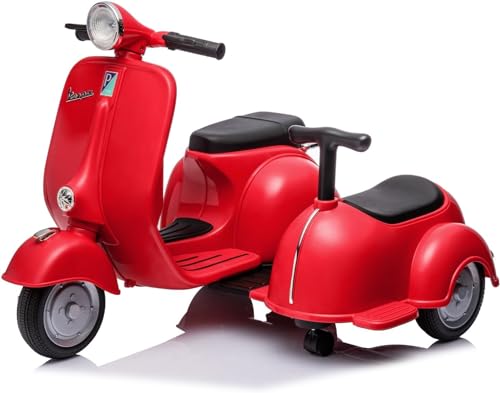 Etertoyle Kids Ride-On Motorcycle with Side Car, 6V Electric Retro Scooter for...