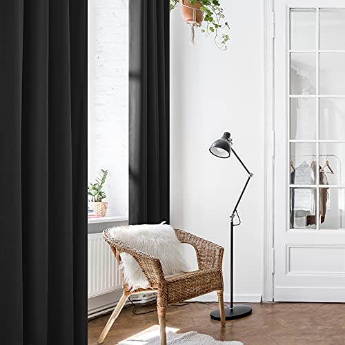 Deconovo Verduisteringsgordijn met Ogen Oxford Thermische Gordijnen Kant en Klaar voor Woonkamer Slaapkamer 2 Stuks… - Afbeelding 6