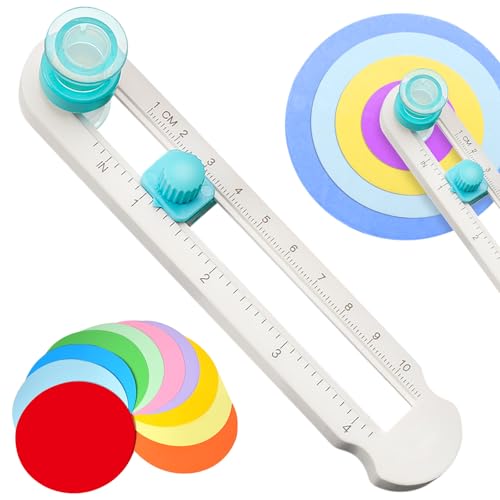 Kreisschneider Papier 2-20cm Durchmesser Verstellbarer Papierschneider mit 360 Drehfunktion | Tragbarer Circle Cutter für Bastelarbeiten Fotoalben Geschenkbänder & Karten