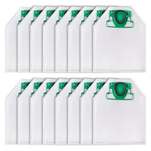 Rrochio 16 Sacs pour Vorwerk Folletto VK200, Sac Accessoires pour Aspirateur Vorwerk Folletto VK200S, FP200 Accessoires de Nettoyeur Vapeur Rechange
