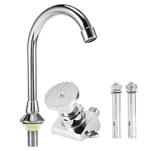 Grifo con Pedal montado en el Piso de lat¨®n,Kits de grifos con Rosca G1/2 pulg, Juego de grifos para Fregadero para f¨¢bricas de Alimentos de Hotel de Alta Calidad, hospitales y Otros Lugares con