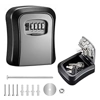 Schlüsseltresor, Schlüsselkasten mit Zahlencode Wandmontage, Schlüsselbox mit Code 4 Stellig, Schlüsselsafe Aussen Wasserdicht Robust Schlüsselversteck für Draußen Safe