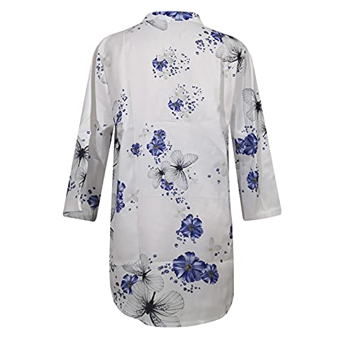 Blusas femininas verão outono manga longa gola estampada caimento solto blusas femininas moda 2024,