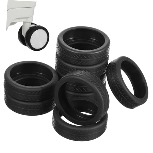 TENDYCOCO 8 Pcs Luggage Wheel Covers Set Protective Cover for Suitcase Black Luggage Wheel Protectors