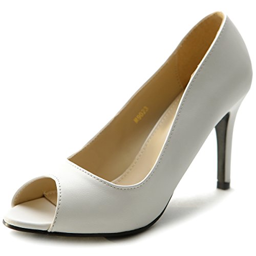 Ollio Women's Shoe Open Toe High Heel Basic Pump