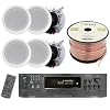 Home Theater System Kit - 6000 Watts Bluetooth Amplifier with 5.25 6 Qty of 175 W Each in-Wall in-Ceiling Speakers & 16 Gauge 250 ft. Spool of Speaker Zip Wire, Perfect for Home/Office/Bar by Vaiyer