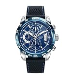 Viceroy Reloj Cronógrafo Hombre de Acero Inoxidable - 44 mm - Movimiento de Cuarzo - Esfera Azul - Sumergible 10 ATM - Colección Heat – 40421-39