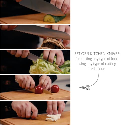 Image of BOSKA Kitchen Knife Sets Copenhagen 5 Piece Kitchen Knives for Chopping, Slicing Knife for Meat Cutting and Dicing Gourmet Food