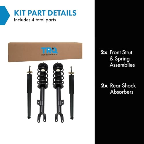 Image of TRQ Front and Rear Complete Strut Assembly & Shock Absorber Kit Complete Strut & Coil Spring Assembly for 2011-2019 Chrysler 300