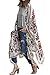 Hibluco Women's Summer Chiffon Floral Kimono Cardigan Long Swimwear Cover Ups