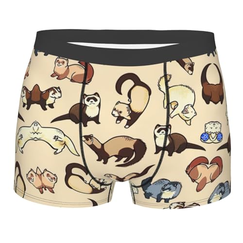 Hairy Ferret Boxer Briefs, Moisture Wicking & Breathable,Underwear for Men