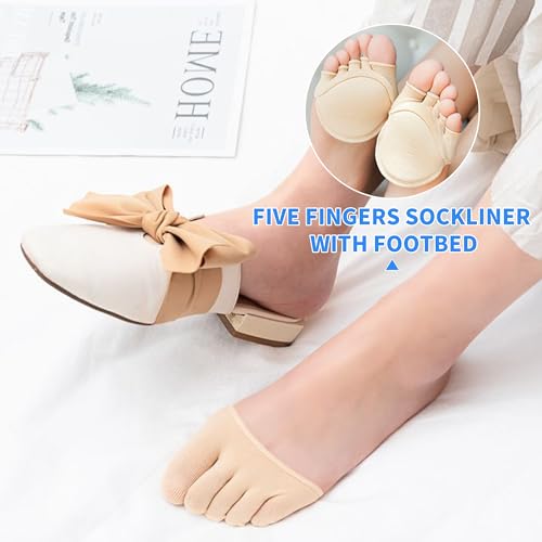 Image of SooGree 2Pairs Toe Topper Half Socks - Ball of Foot Cushions, Forefoot Pads for Women No Show Socks