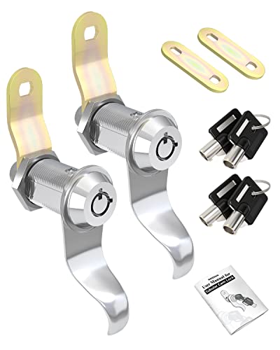 Naissian RV Locks for Storage Door 1 1/8 INCH Camper Storage Locks for Travel Trailer Compartment Cabinet Drawer with Keys 1 1/8 Pack of 2 Locks with 4 Keyed Alike with Manual