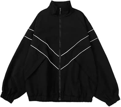 Pbkabiug Varsity Jacket Men Hip Hop Reflective Striped
