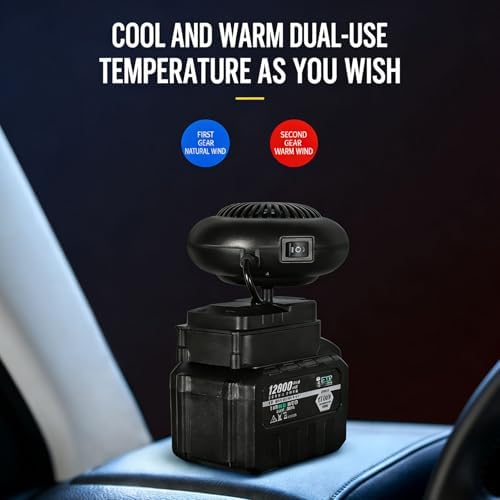 Battery Powered Space Heater, Battery Operated Heaters For Indoors, Dual USB, With 3000mah Rechargeable Batteries, Wireless, Portable, Silent, And Anti-Tilt Design For Cars/Camping (15-cell) — view 7