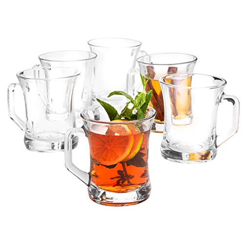 CRYSTALIA Tazze Vetro con Manico, Tazze da The