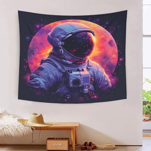 Tapisserie astronaute 3D de 180x230cm grand format en tissu mural pour salon
