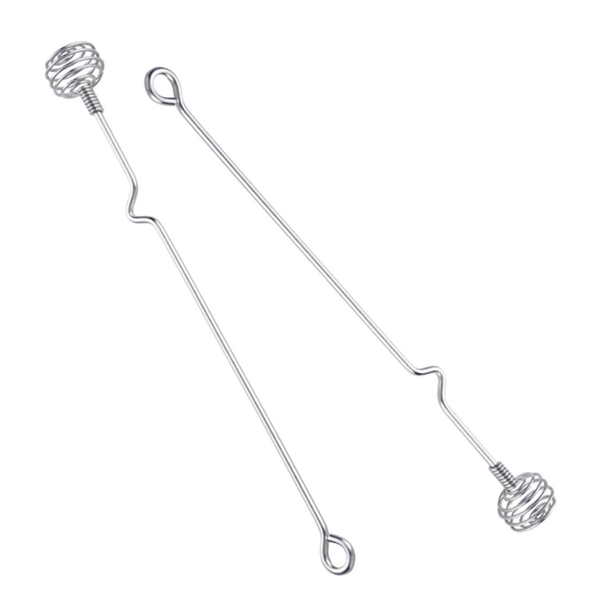 Cabilock Long Handle Coffee Stirrer 2 Pack Stainless Steel Mixing Spoon for Milk Tea Honey Egg Kitchen Whisk Tool