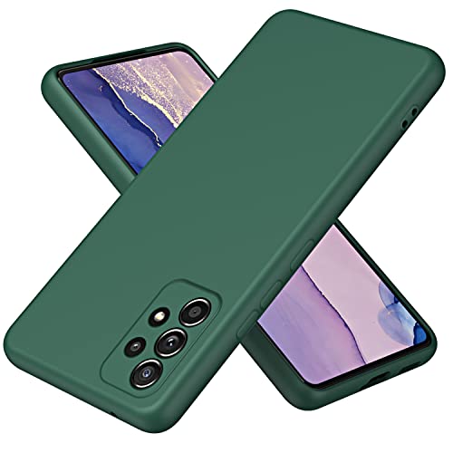 Liquido Custodia Cover per Samsung Galaxy A52 A52 5G A52S 5G Premium Case Antiurto con Fodera Protezione a Doppio Strato Caso - silicone verde microfibra