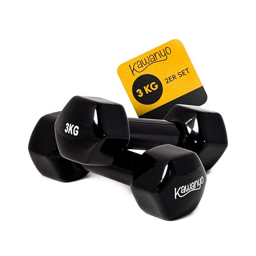 Kawanyo Vinyl Hantel - 2 x 3.0 kg Krafttraining Workout Gewichte...
