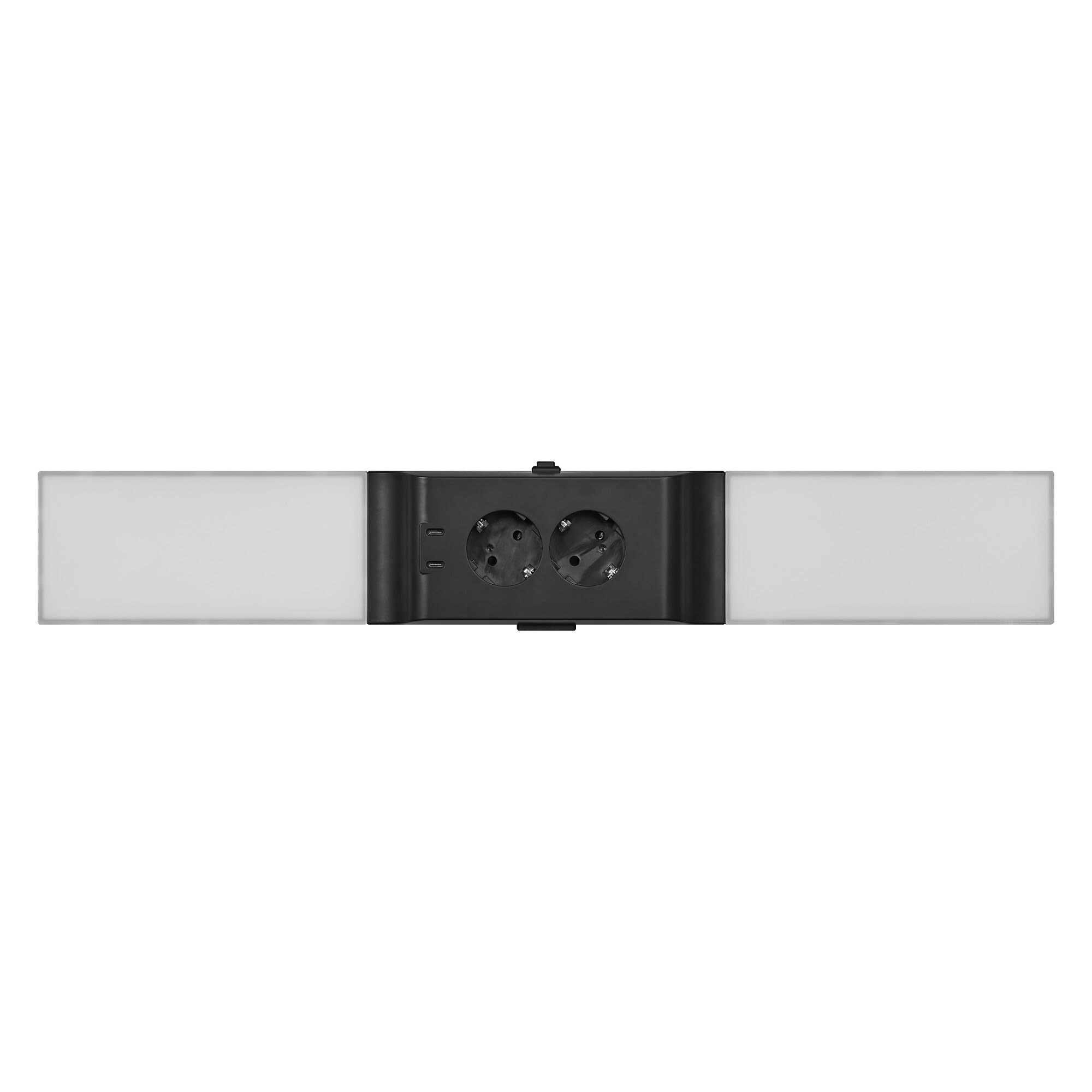 LEDVANCE Frameless under-gabinet light kit with sockets and USB-C charging stations flood, 10W, 500 lm, 3,000 K, 830 warm white, regulable, black, plastic (PC), IP20